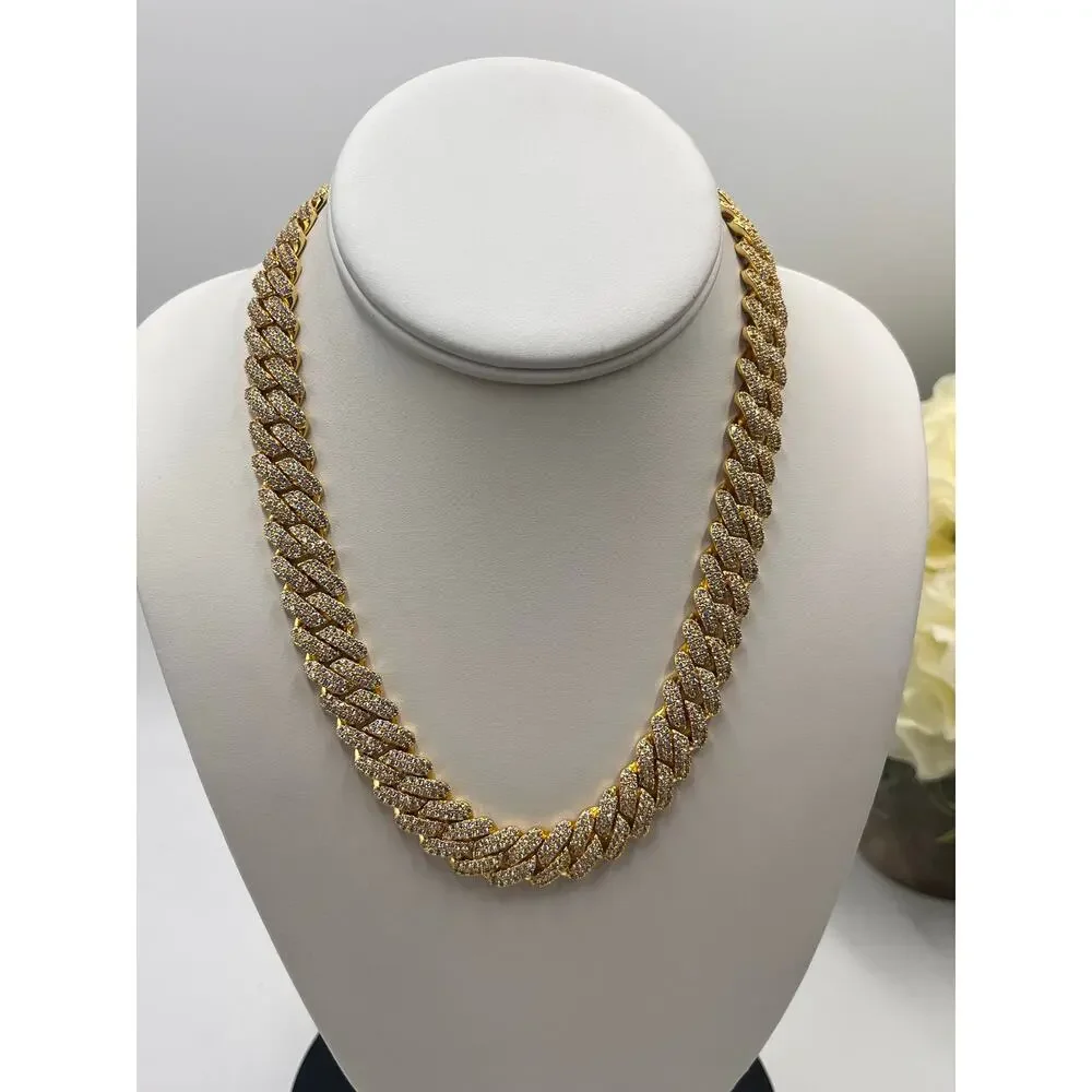 Gold Presidents Designer‎ Pres Cuban Link Cubic Zirconia 18k Gold Plated (12MM)